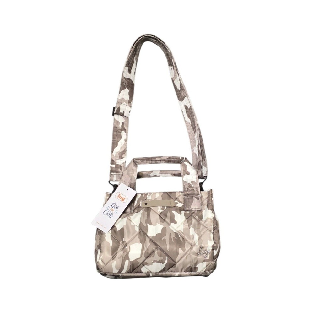 NWT LUG Jitterbug Classic Quilted Bag Camo Taupe Unisex Crossbody Shoulder
